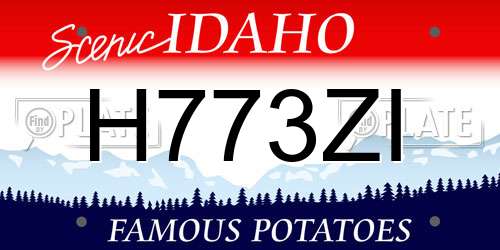 H773ZI Idaho License Plate