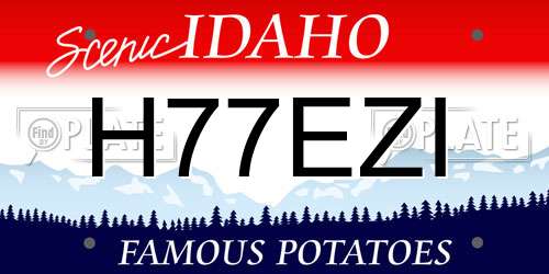 H77EZI Idaho License Plate