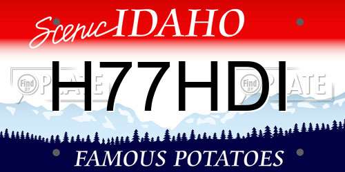 H77HDI Idaho License Plate