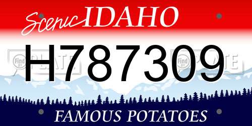 H787309 Idaho License Plate