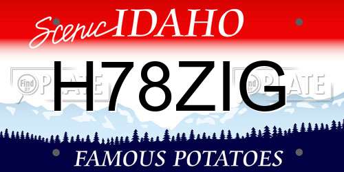 H78ZIG Idaho License Plate