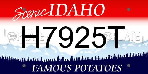 H7925T Idaho License Plate