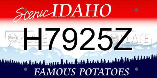 H7925Z Idaho License Plate