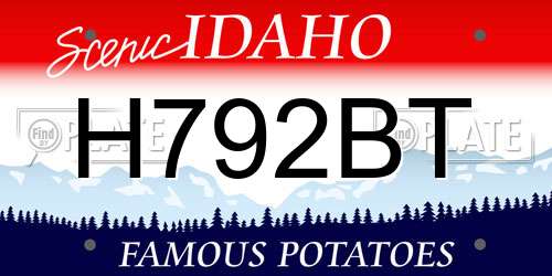 H792BT Idaho License Plate