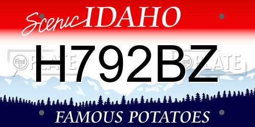H792BZ Idaho License Plate