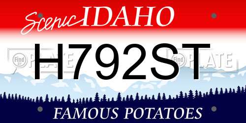 H792ST Idaho License Plate