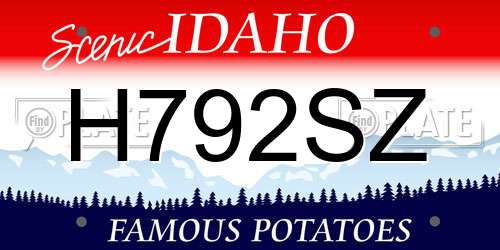 H792SZ Idaho License Plate