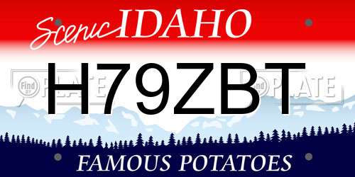 H79ZBT Idaho License Plate