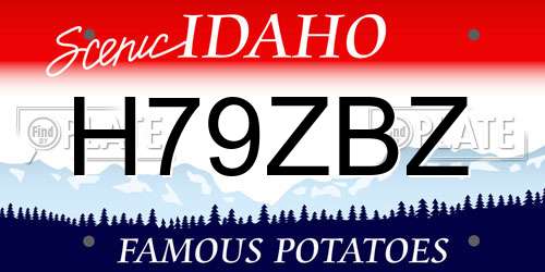 H79ZBZ Idaho License Plate