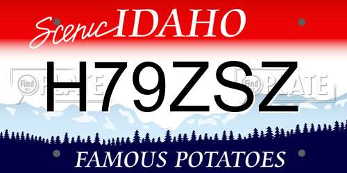 H79ZSZ Idaho License Plate