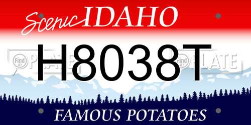H8038T Idaho License Plate