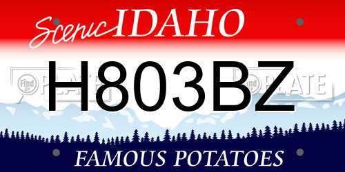 H803BZ Idaho License Plate