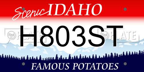 H803ST Idaho License Plate