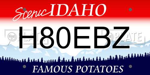 H80EBZ Idaho License Plate