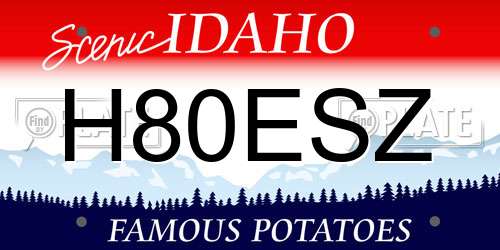 H80ESZ Idaho License Plate