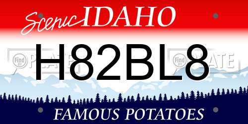 H82BL8 Idaho License Plate