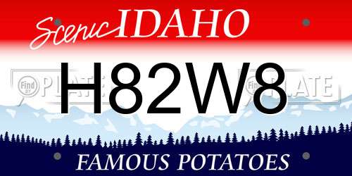 H82W8 Idaho License Plate