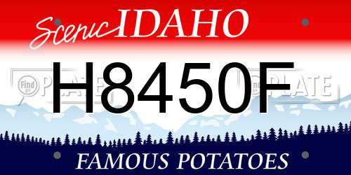 H8450F Idaho License Plate