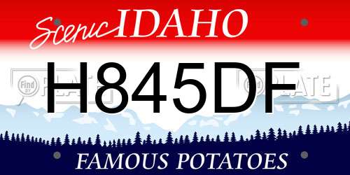 H845DF Idaho License Plate