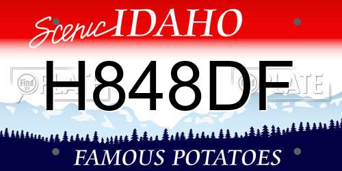 H848DF Idaho License Plate