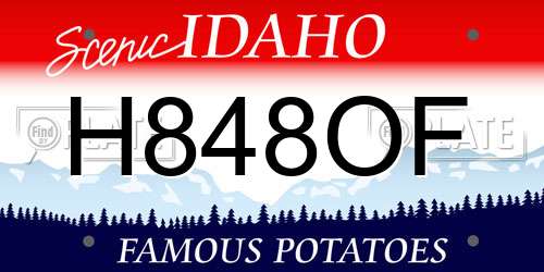 H848OF Idaho License Plate