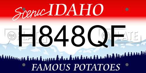 H848QF Idaho License Plate