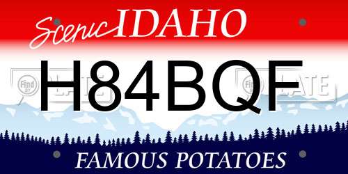 H84BQF Idaho License Plate