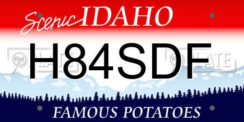 H84SDF Idaho License Plate
