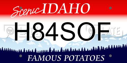 H84SOF Idaho License Plate