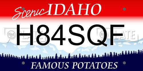 H84SQF Idaho License Plate