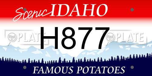 H877 Idaho License Plate