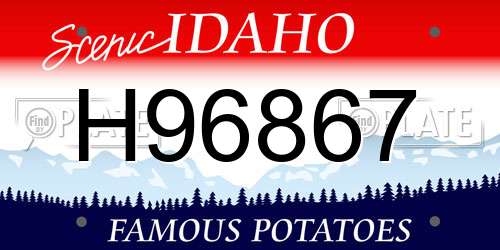 H96867 Idaho License Plate