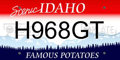 H968GT Idaho License Plate