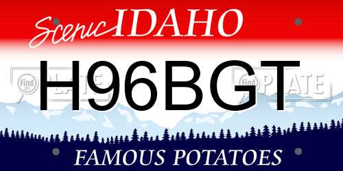 H96BGT Idaho License Plate