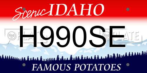 H990SE Idaho License Plate