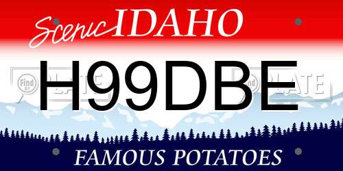 H99DBE Idaho License Plate