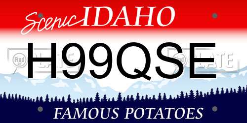 H99QSE Idaho License Plate