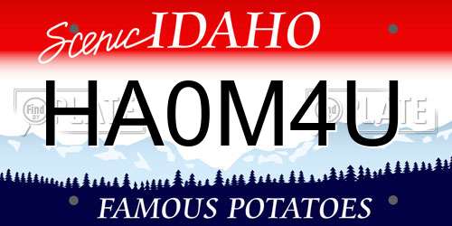 HA0M4U Idaho License Plate