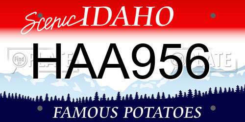 HAA956 Idaho License Plate