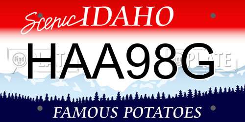 HAA98G Idaho License Plate