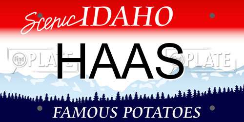 HAAS Idaho License Plate