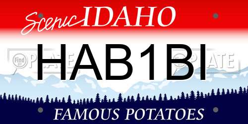 HAB1BI Idaho License Plate