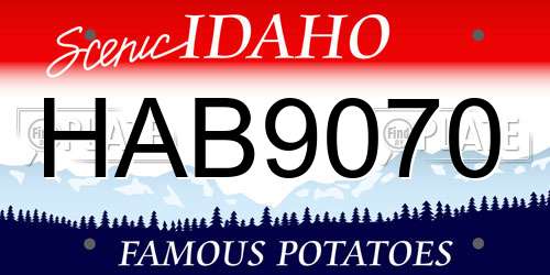 HAB9070 Idaho License Plate