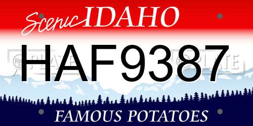 HAF9387 Idaho License Plate
