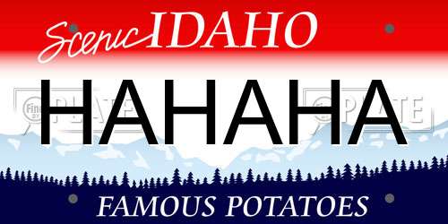 HAHAHA Idaho License Plate