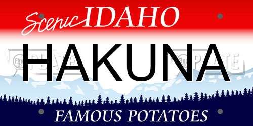 HAKUNA Idaho License Plate