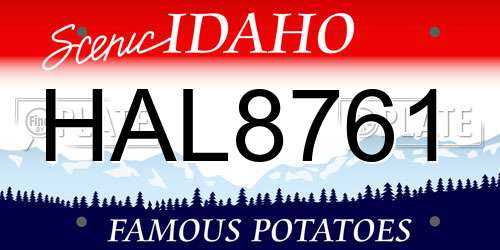 HAL8761 Idaho License Plate