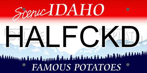 HALFCKD Idaho License Plate
