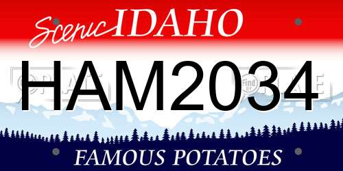 HAM2034 Idaho License Plate