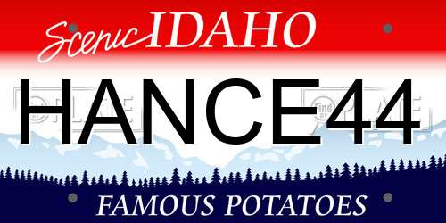 HANCE44 Idaho License Plate